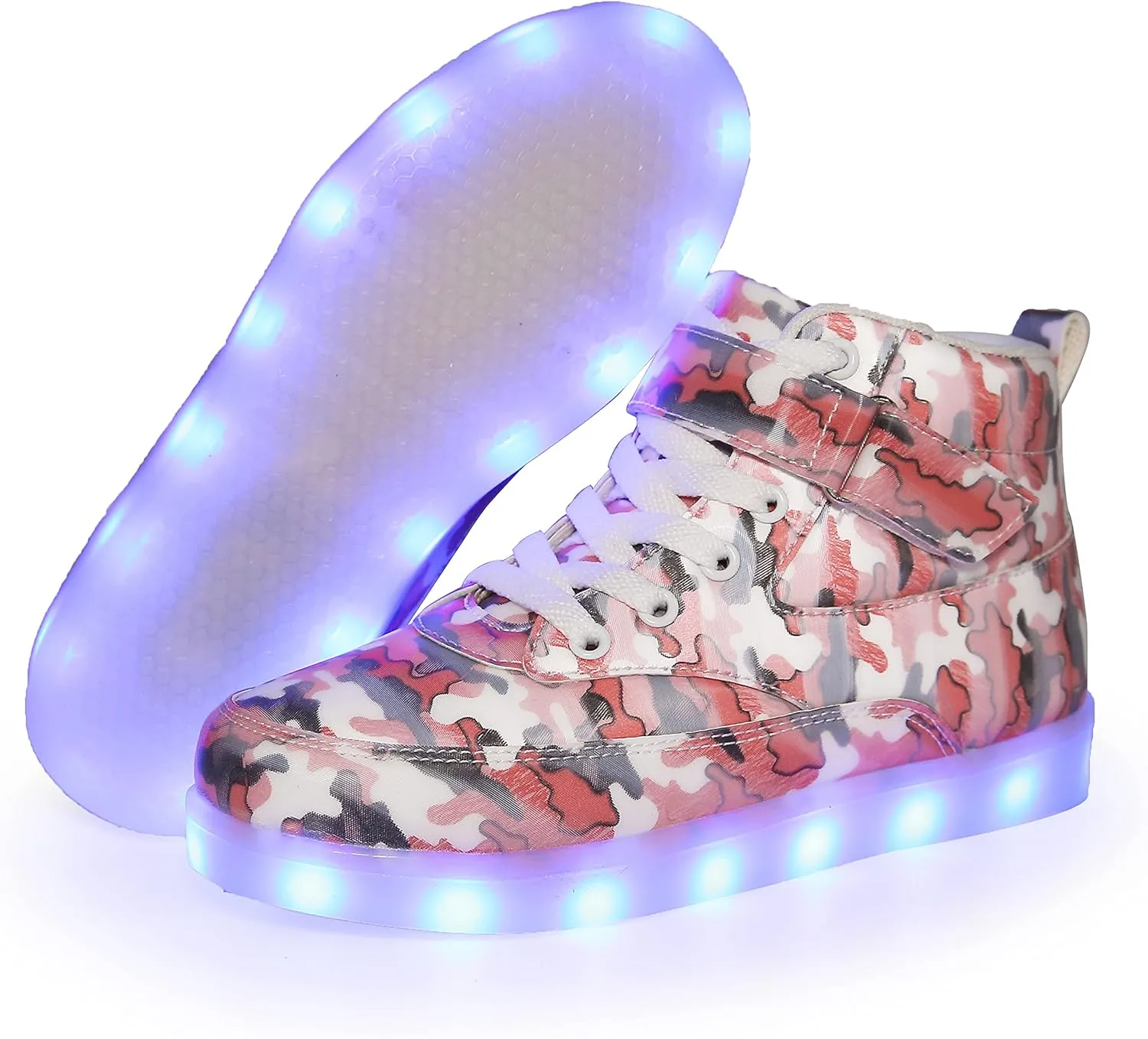 Kids LED Light up Shoes USB Charging Flashing High-top Sneakers for Boys and Girls Child Unisex