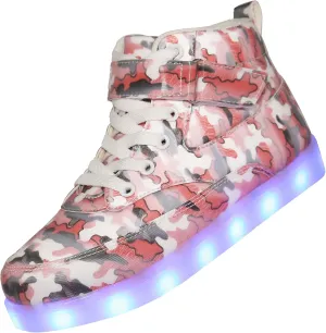 Kids LED Light up Shoes USB Charging Flashing High-top Sneakers for Boys and Girls Child Unisex