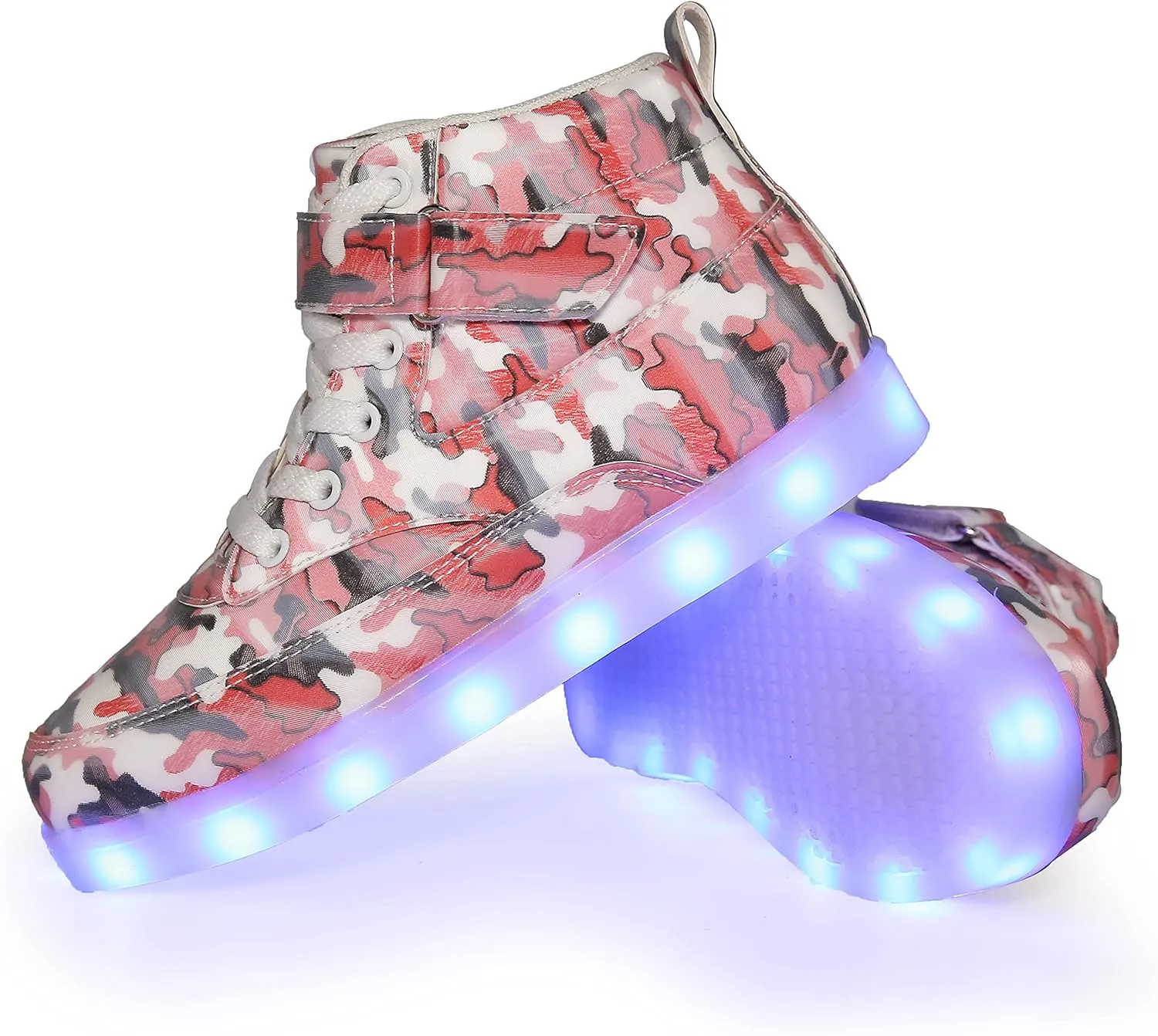 Kids LED Light up Shoes USB Charging Flashing High-top Sneakers for Boys and Girls Child Unisex