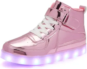 Kids LED Light up Shoes USB Charging Flashing Light Up High-top Sneakers for Boys and Girls Child Unisex