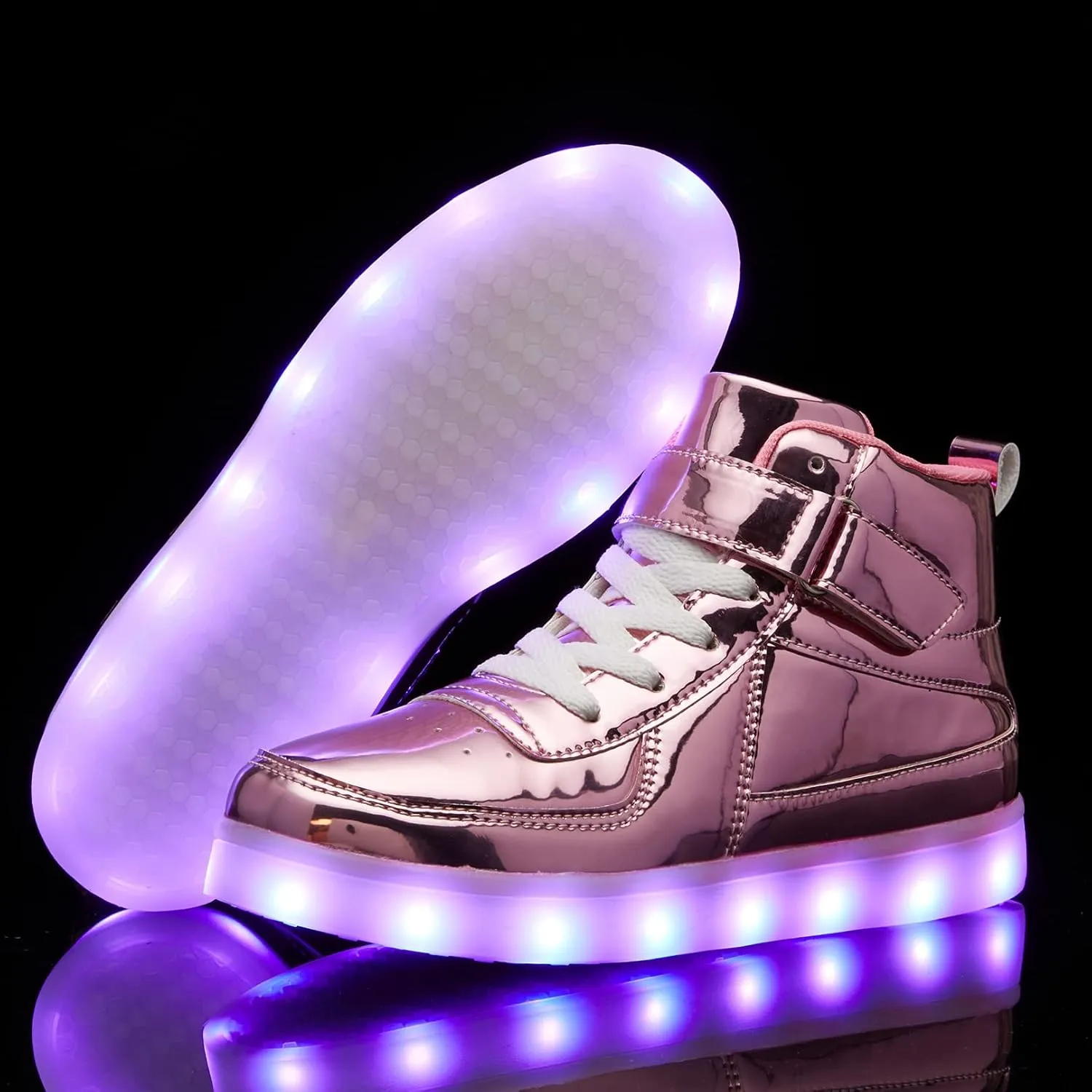 Kids LED Light up Shoes USB Charging Flashing Light Up High-top Sneakers for Boys and Girls Child Unisex