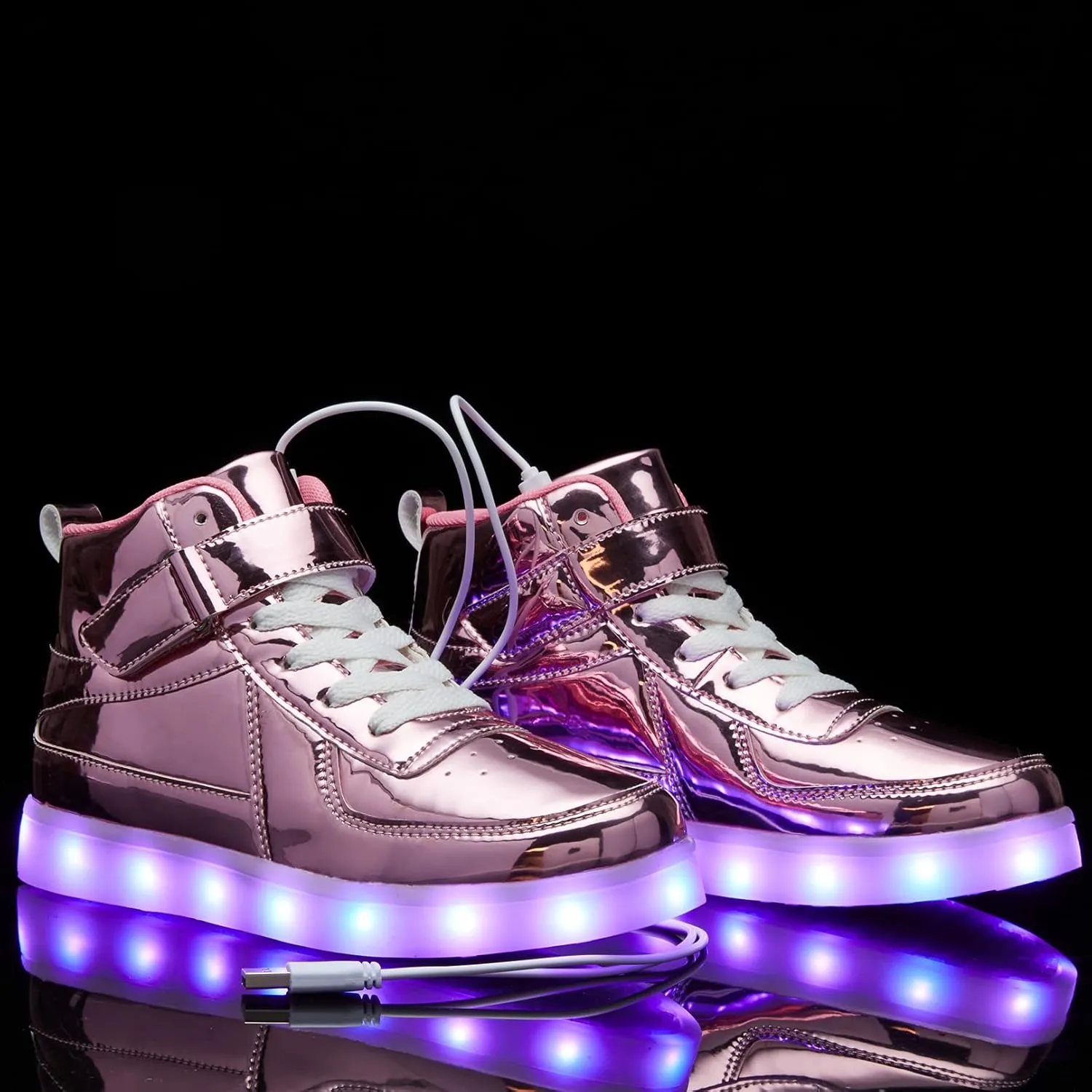 Kids LED Light up Shoes USB Charging Flashing Light Up High-top Sneakers for Boys and Girls Child Unisex