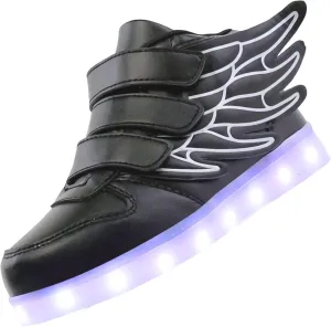 Kids LED Light Up Trainers Boys Girls USB Rechargeable Shoes 7 Colors Luminous High Top Sneakers Size Gift Xmas