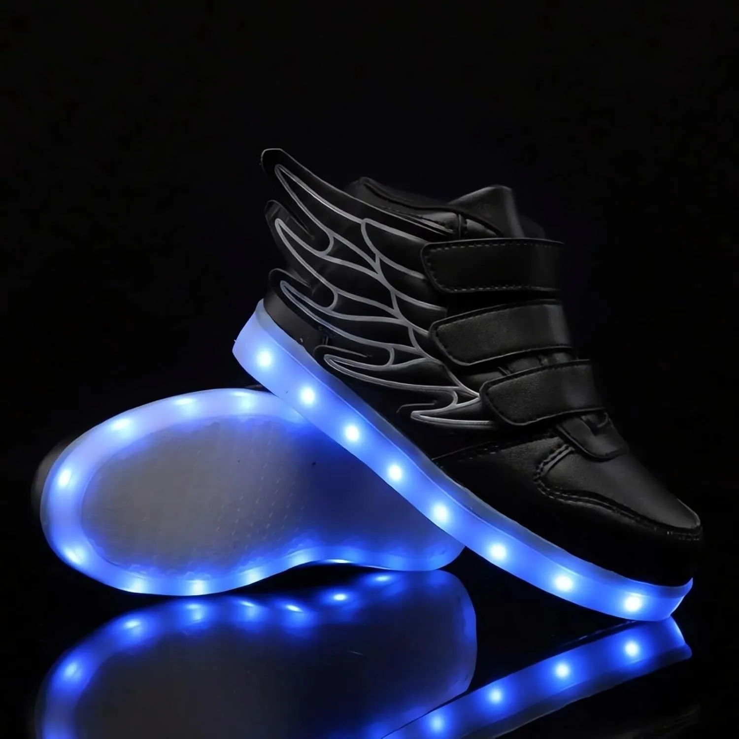 Kids LED Light Up Trainers Boys Girls USB Rechargeable Shoes 7 Colors Luminous High Top Sneakers Size Gift Xmas