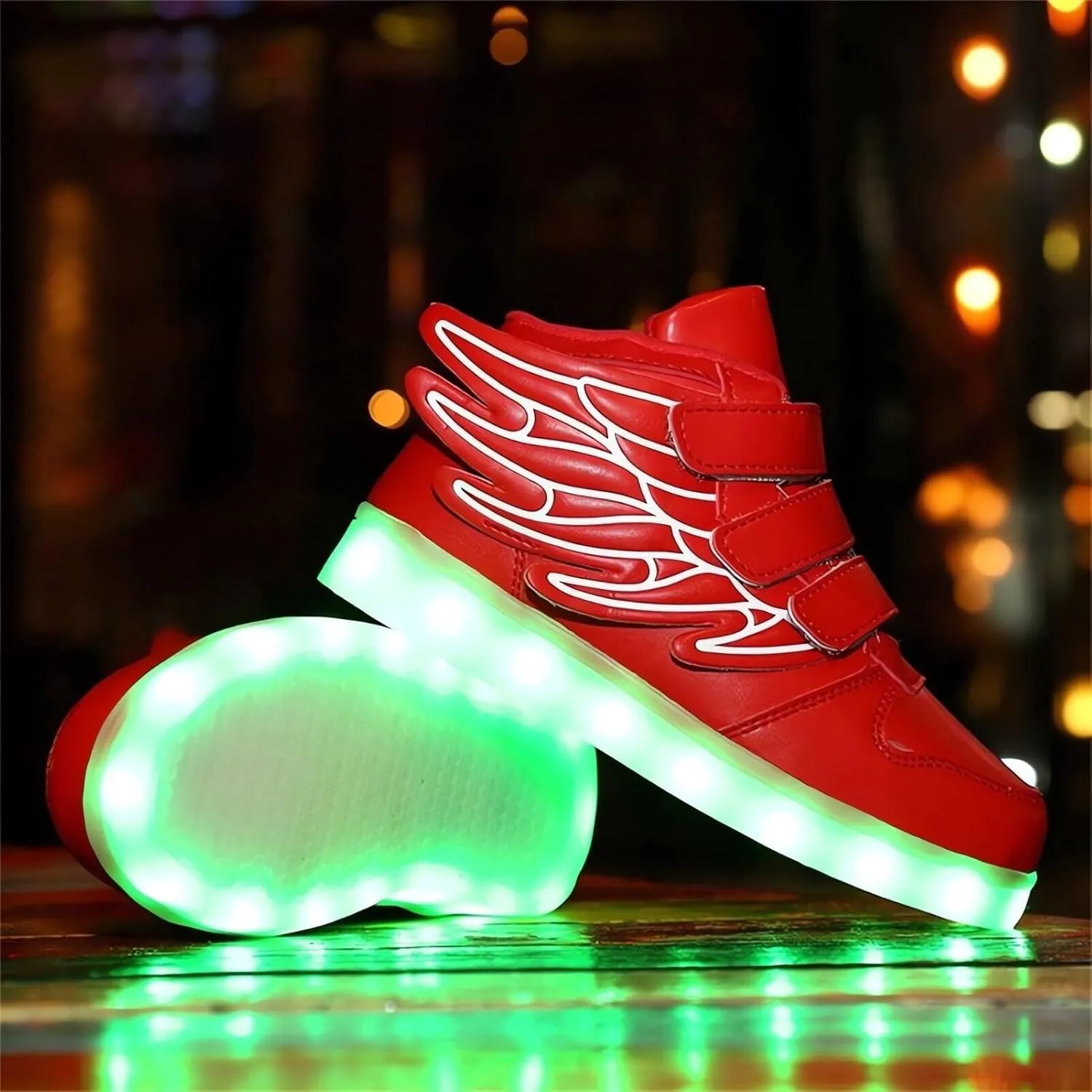 Kids LED Light Up Trainers Boys Girls USB Rechargeable Shoes 7 Colors Luminous High Top Sneakers Size Gift Xmas
