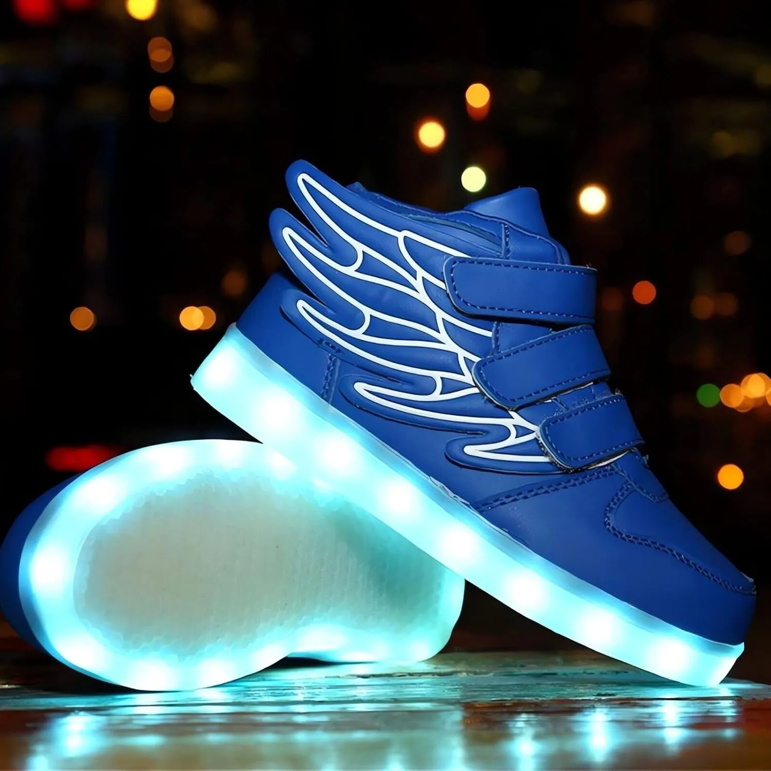 Kids LED Light Up Trainers Boys Girls USB Rechargeable Shoes 7 Colors Luminous High Top Sneakers Size Gift Xmas