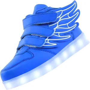 Kids LED Light Up Trainers Boys Girls USB Rechargeable Shoes 7 Colors Luminous High Top Sneakers Size Gift Xmas