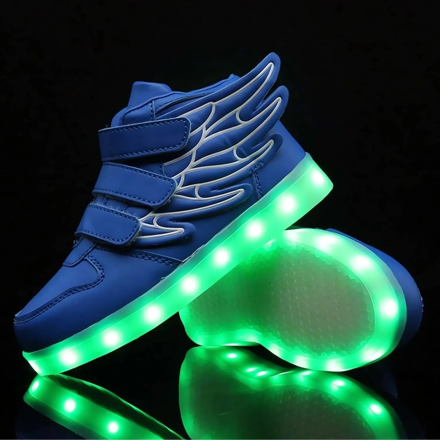 Kids LED Light Up Trainers Boys Girls USB Rechargeable Shoes 7 Colors Luminous High Top Sneakers Size Gift Xmas