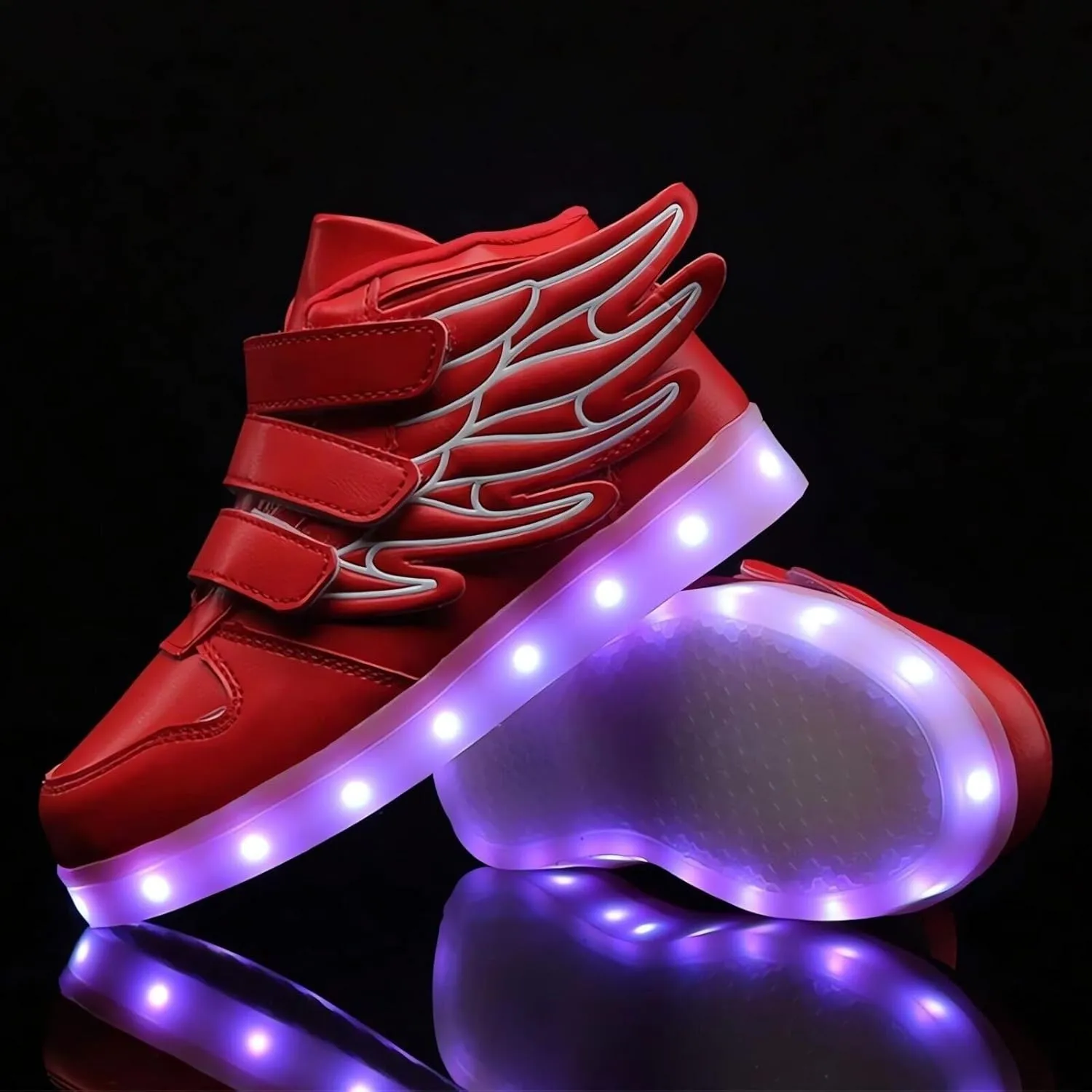 Kids LED Light Up Trainers Boys Girls USB Rechargeable Shoes 7 Colors Luminous High Top Sneakers Size Gift Xmas