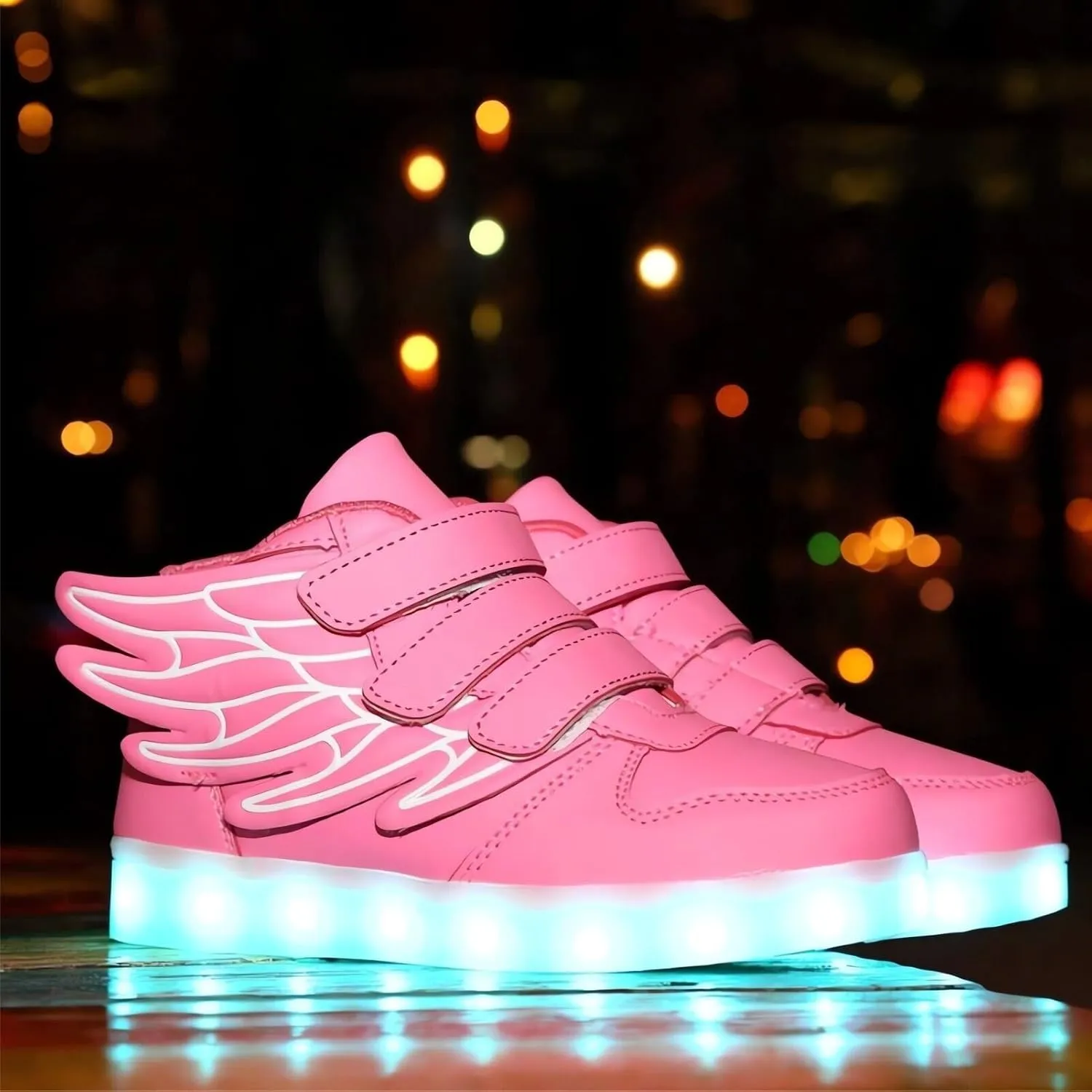 Kids LED Light Up Trainers Boys Girls USB Rechargeable Shoes 7 Colors Luminous High Top Sneakers Size Gift Xmas