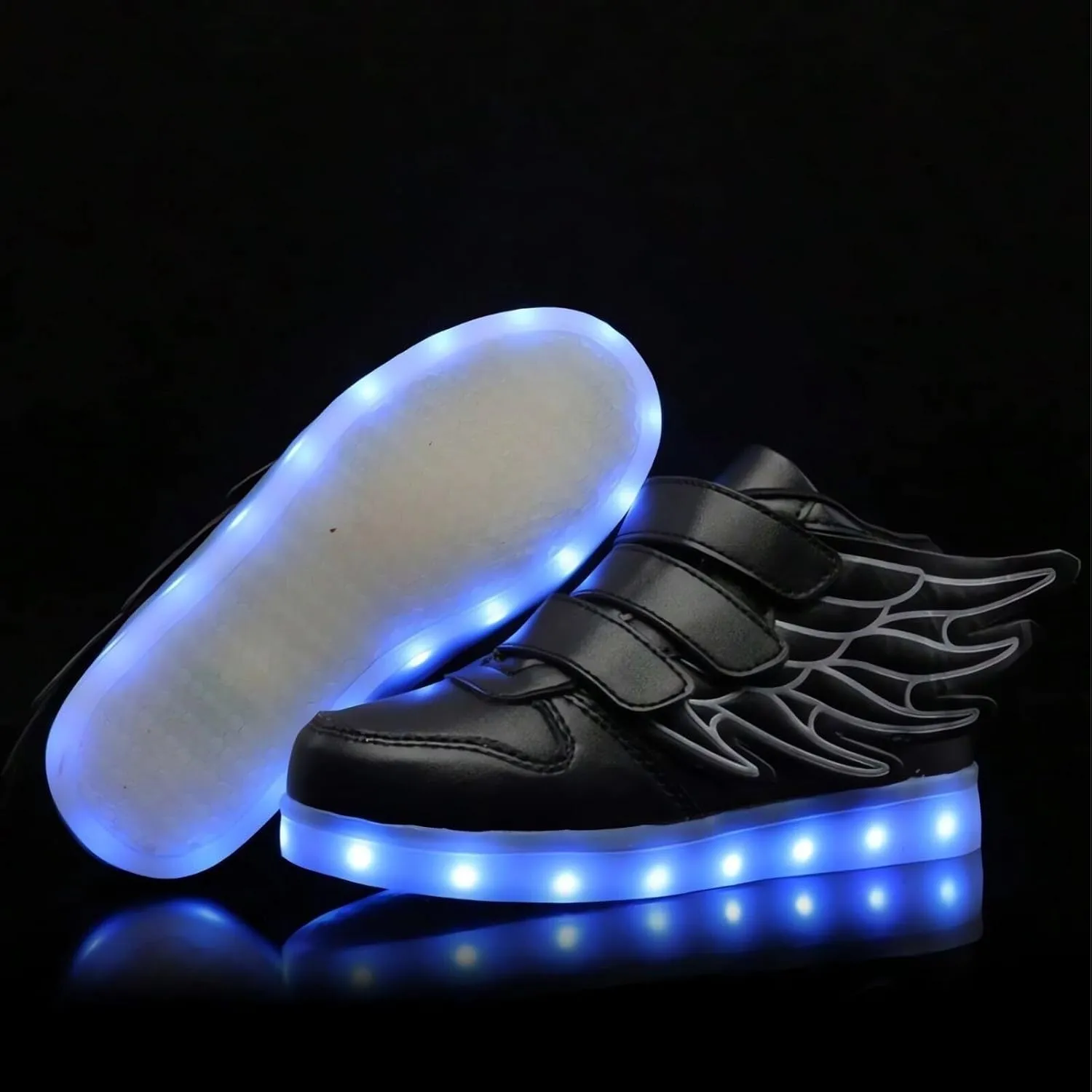 Kids LED Light Up Trainers Boys Girls USB Rechargeable Shoes 7 Colors Luminous High Top Sneakers Size Gift Xmas