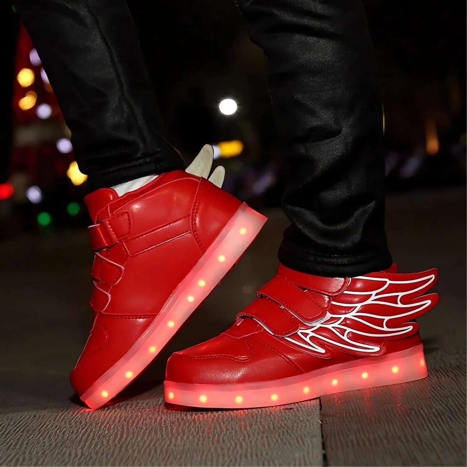 Kids LED Light Up Trainers Boys Girls USB Rechargeable Shoes 7 Colors Luminous High Top Sneakers Size Gift Xmas