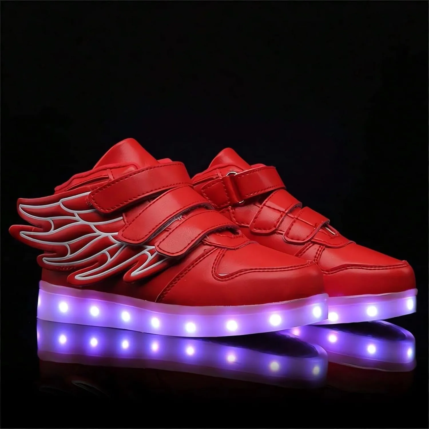 Kids LED Light Up Trainers Boys Girls USB Rechargeable Shoes 7 Colors Luminous High Top Sneakers Size Gift Xmas