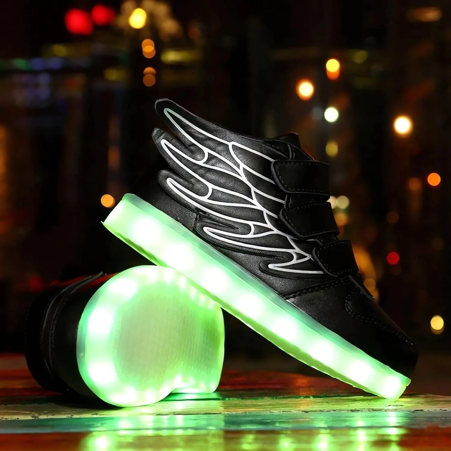 Kids LED Light Up Trainers Boys Girls USB Rechargeable Shoes 7 Colors Luminous High Top Sneakers Size Gift Xmas