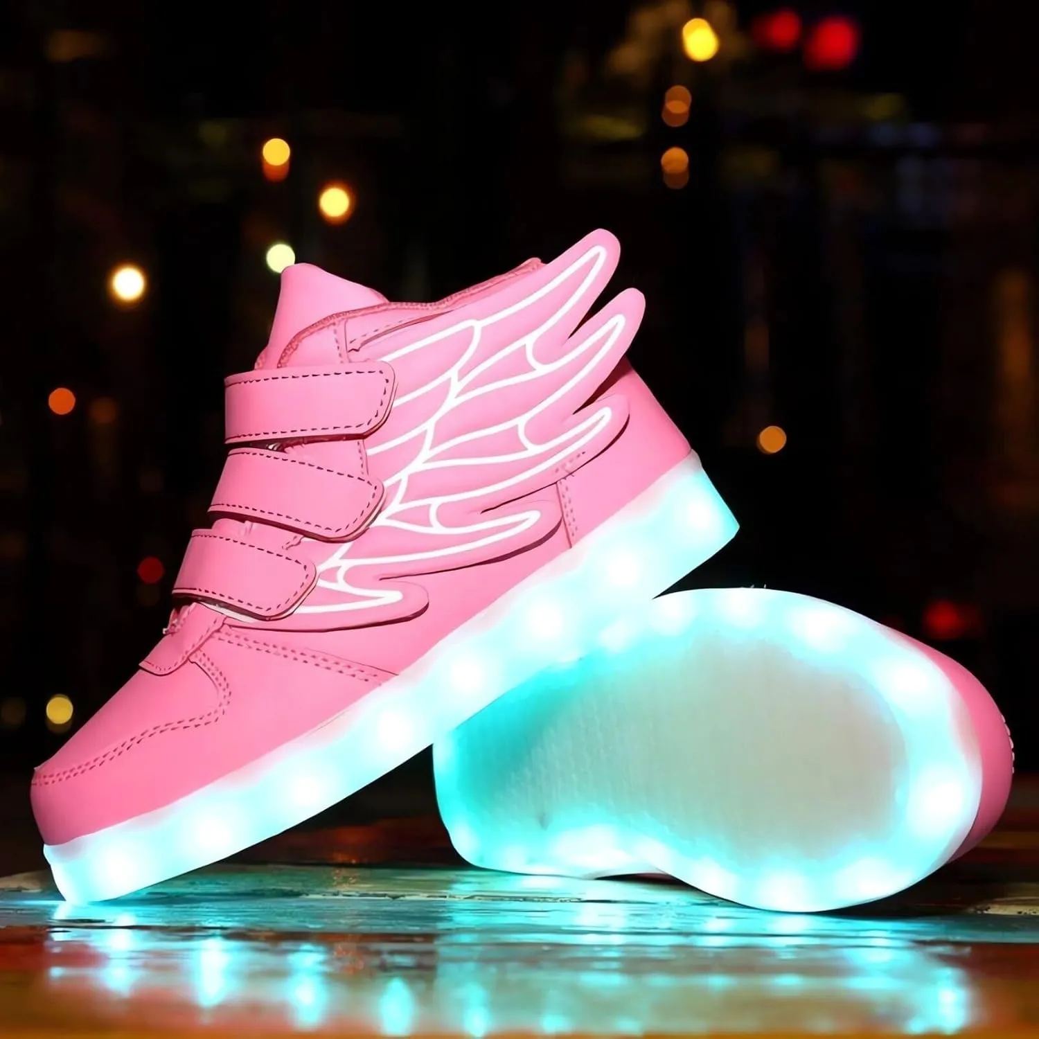 Kids LED Light Up Trainers Boys Girls USB Rechargeable Shoes 7 Colors Luminous High Top Sneakers Size Gift Xmas