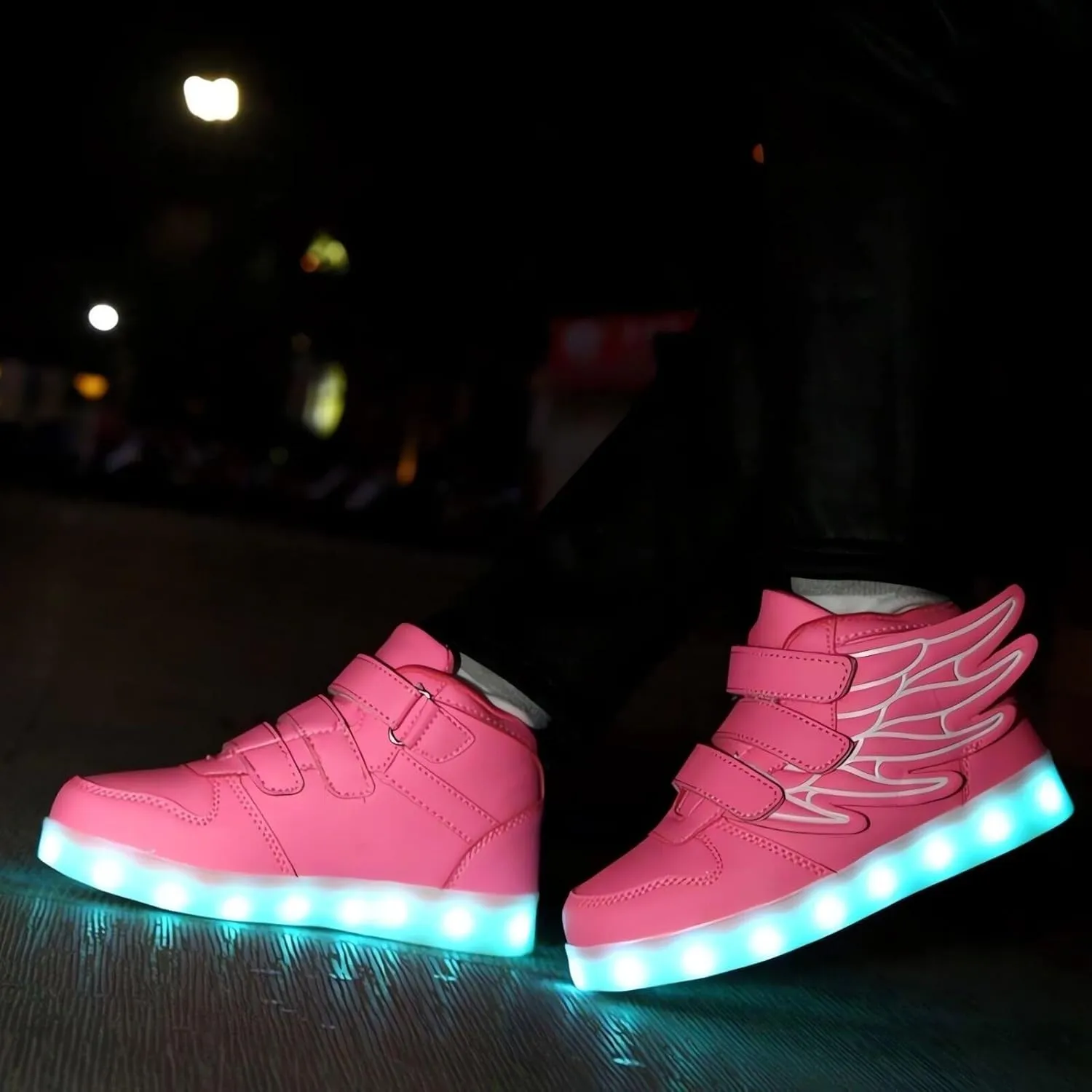 Kids LED Light Up Trainers Boys Girls USB Rechargeable Shoes 7 Colors Luminous High Top Sneakers Size Gift Xmas