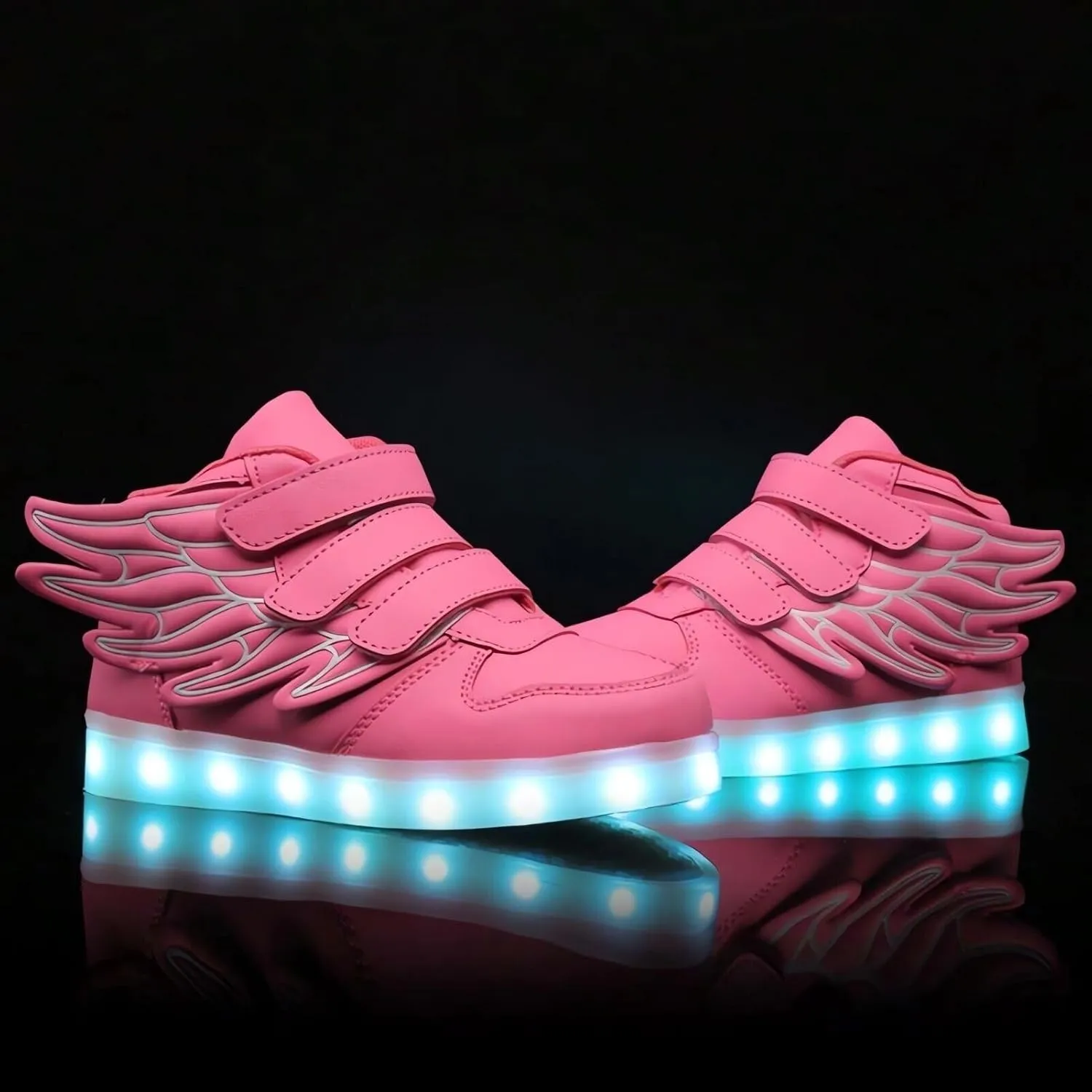 Kids LED Light Up Trainers Boys Girls USB Rechargeable Shoes 7 Colors Luminous High Top Sneakers Size Gift Xmas