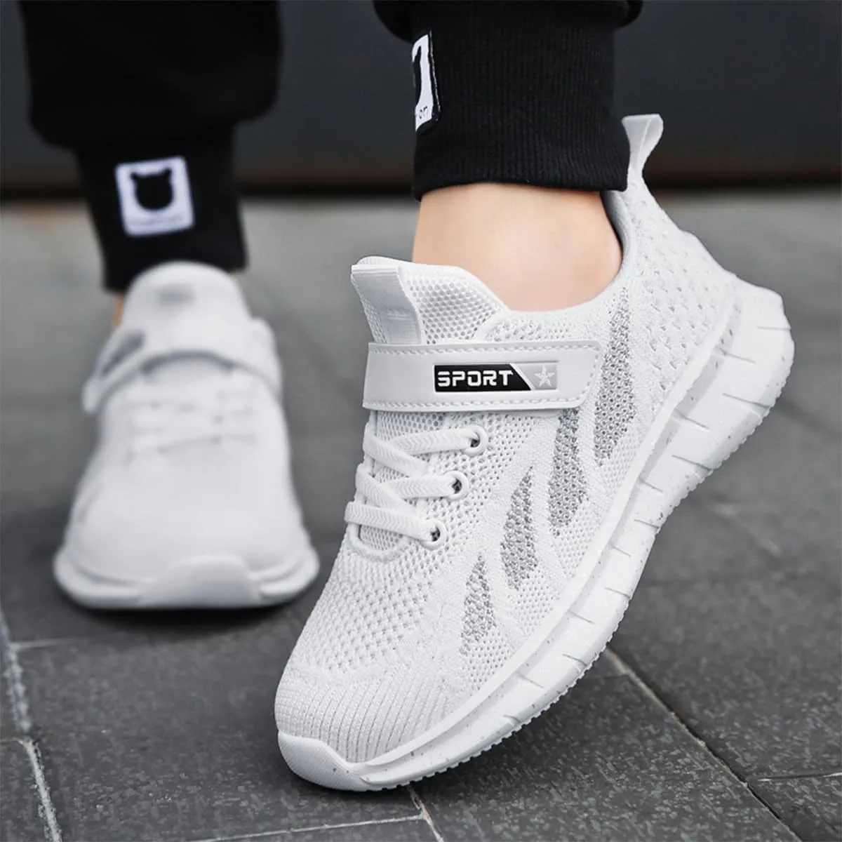 Kids Shoes Breathable Mesh Sneakers Ultra Lightweight Running Tennis Shoes Sport Athletic Fitness & Cross-Training Shoes for Little/Big Kid