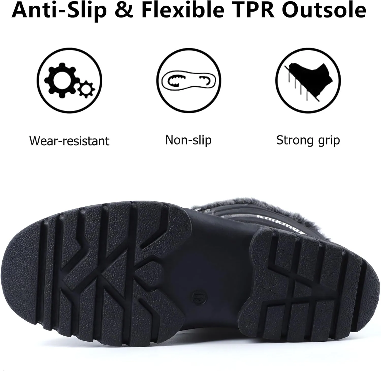 Knixmax Women's Winter Snow Boots Waterproof Mid Calf Booties Fur Lined Warm Outdoor Insulated Mucker Yard Skiing Hiking Boots