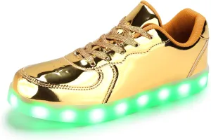 KUNWFNIX Light Up High Top Adult LED Sneakers - Multicolor, Men's & Women's - Glow in The Dark - USB Rechargeable - Dancing Parties
