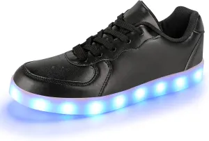 KUNWFNIX Light Up High Top Adult LED Sneakers - Multicolor, Men's & Women's - Glow in The Dark - USB Rechargeable - Dancing Parties