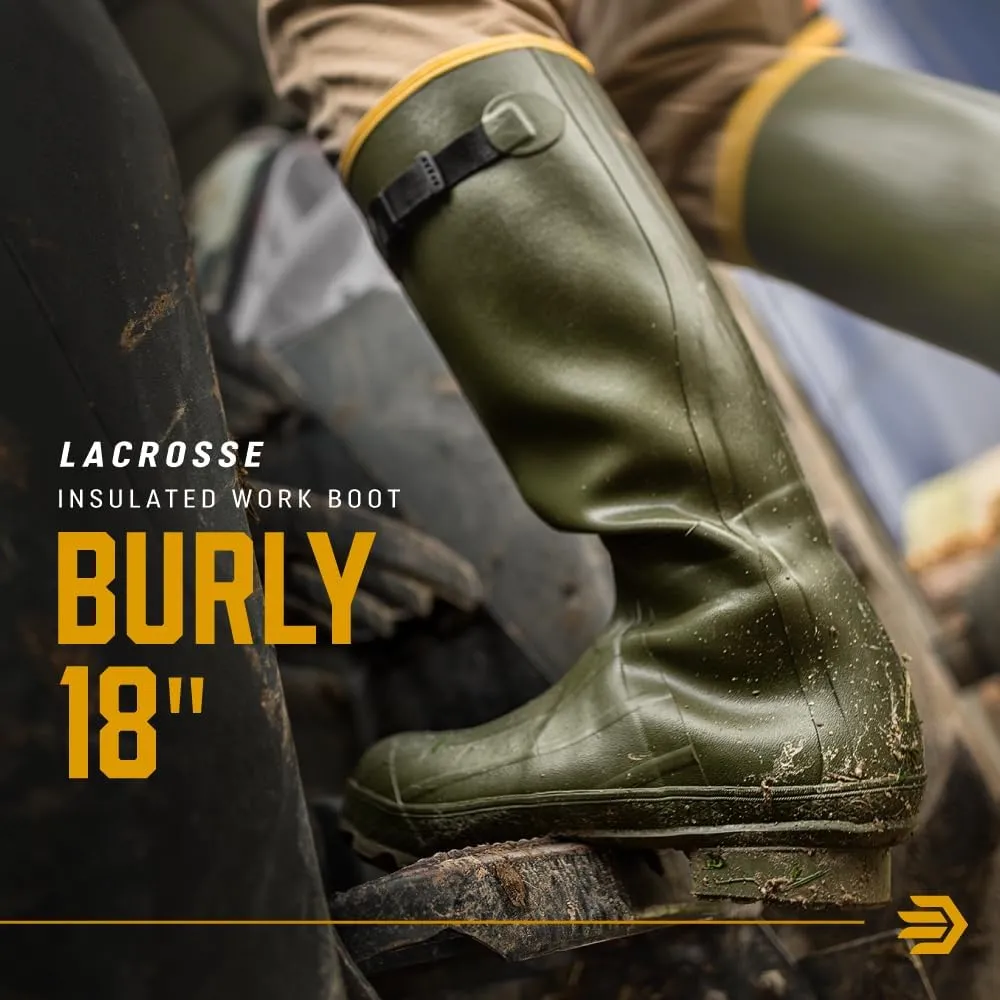 LaCrosse Burly Rubber Hunting & Work Boots for Men - Waterproof ZXT Rubber with Foam Insulation, Top Strap, EVA Footbed, and Slip-Resistant Outsole