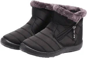 Ladmiple Winter Boots For Women Waterproof Snow Cute Ankle Booties Fur Lining Warm Comfortable Slip On Outdoor Shoes