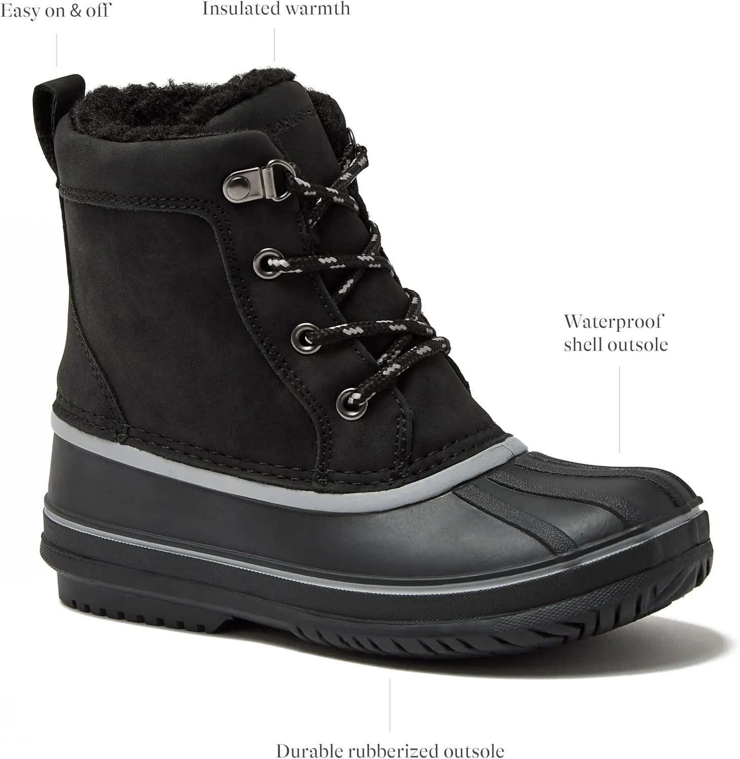 Lands' End Wynn Snow Boots for Kids - Insulated Waterproof Winter Snow Duck Boots for Boys and Girls - Little Kid and Big Kid Size 1 to 7 - Boys and Girls Snow Boots