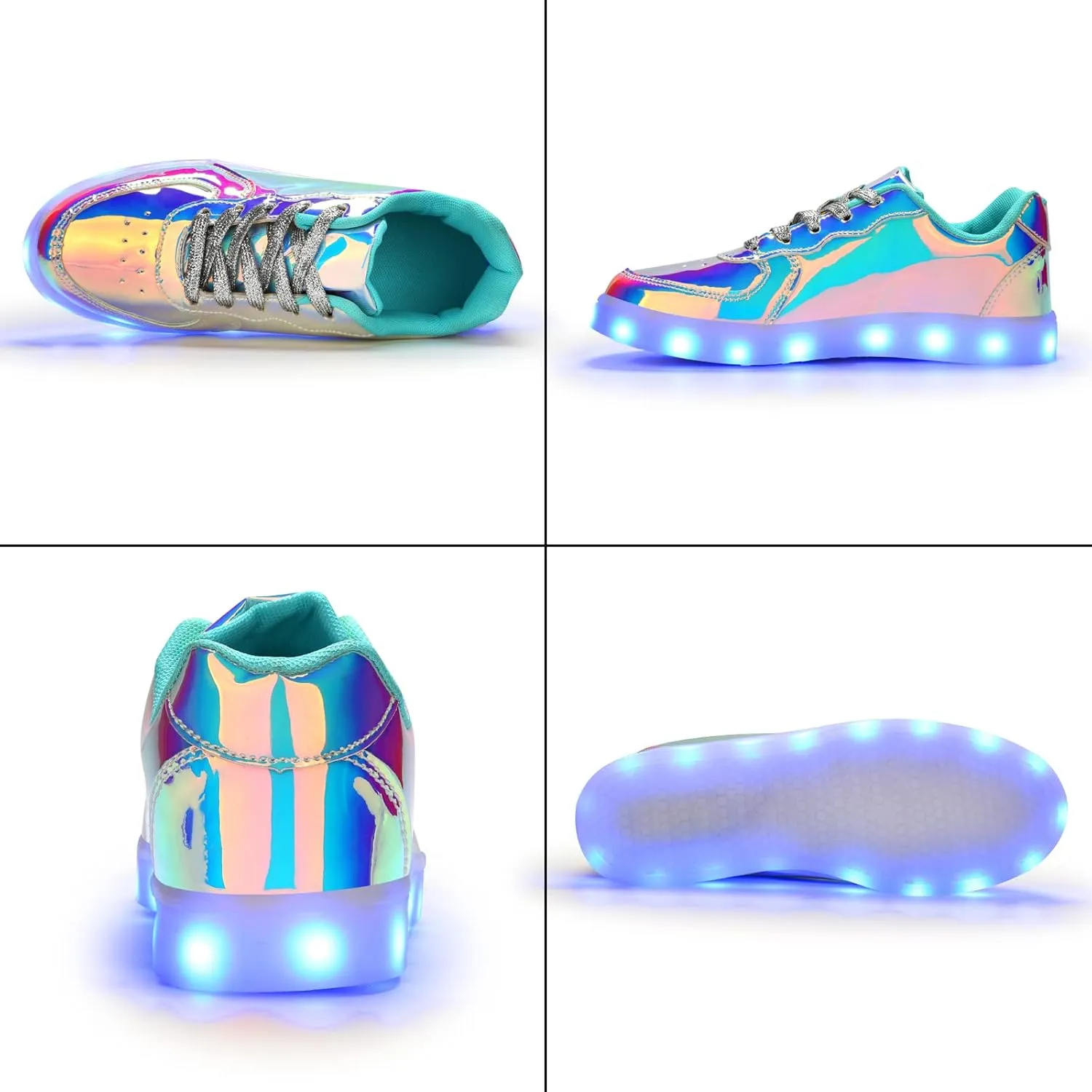 LED Shoes - Men's & Women's Light Up High Top Sneakers, USB Charging, Glow in The Dark for Dancing Party Festivals