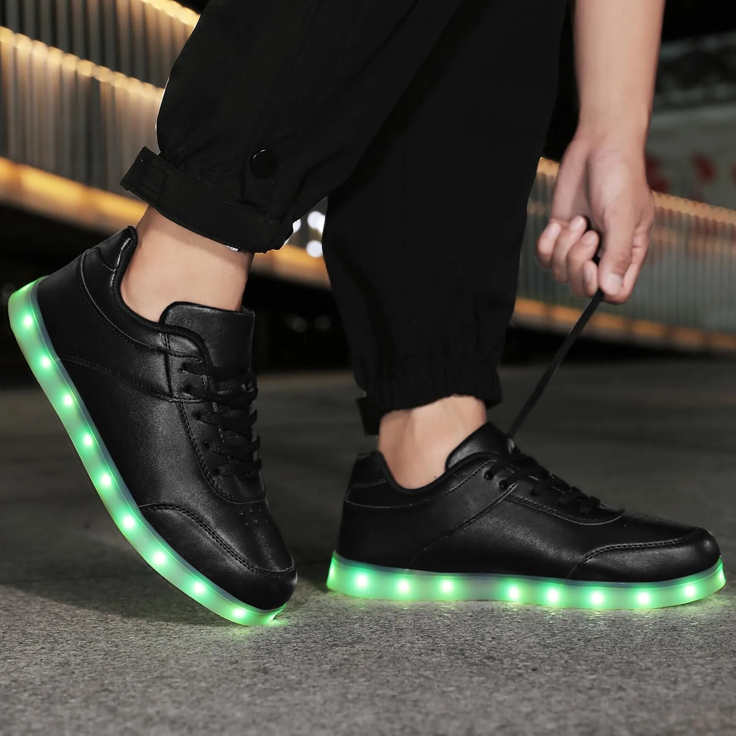 LED Unisex Light Up Shoes High Top Luminous Flashing USB Charging Lace Up Couples Sneakers for Women Men
