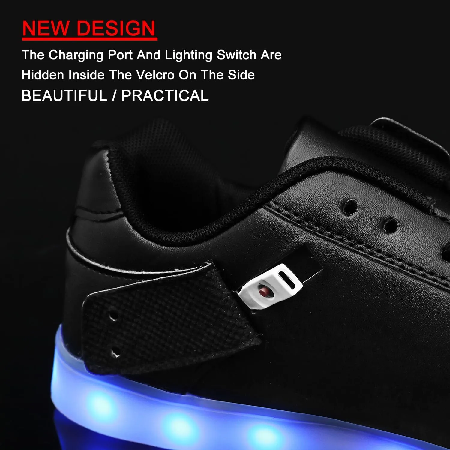 LED Unisex Light Up Shoes High Top Luminous Flashing USB Charging Lace Up Couples Sneakers for Women Men