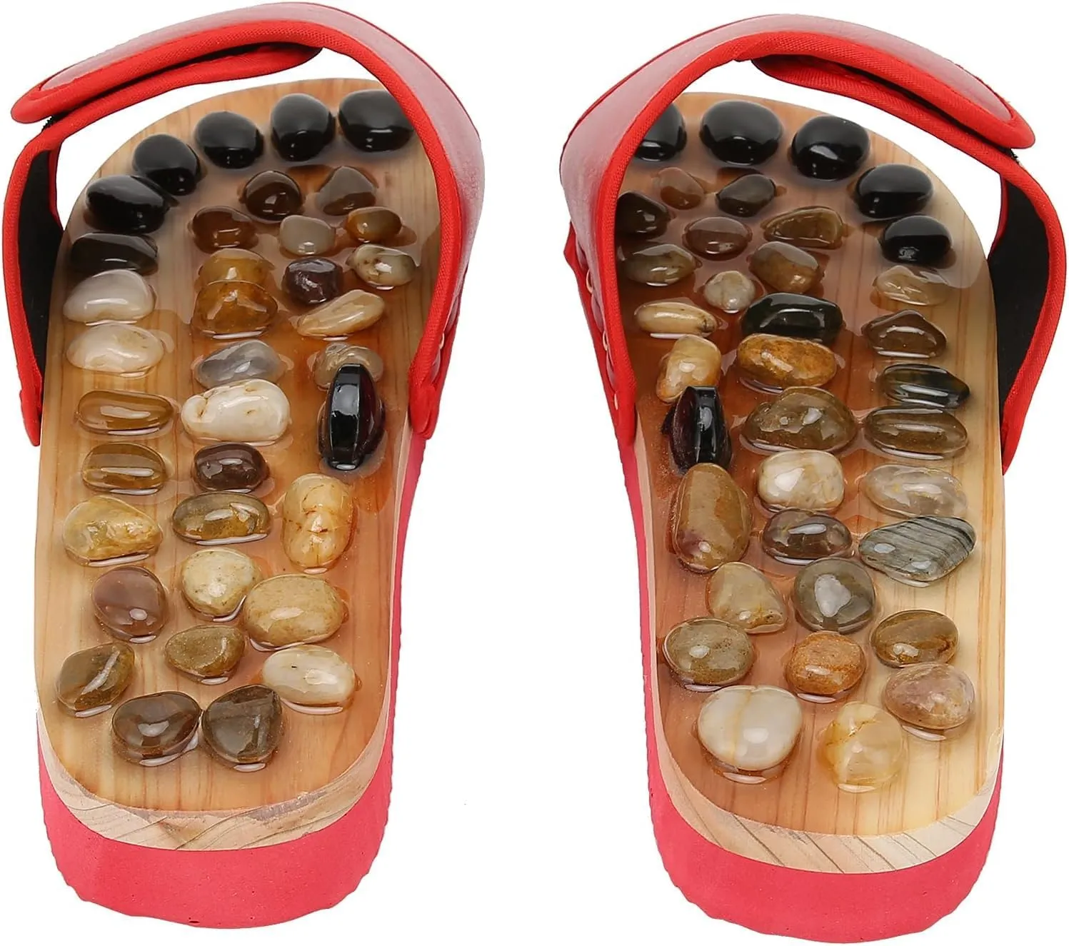 LELEBEAR Acupressure Sandals-Acupressure Slippers Stones, Acupressure Therapy Sandal, Acupressure Foot Pain Relief Sandals (Black-C, Women 7.5-8.5/Men 6-7)