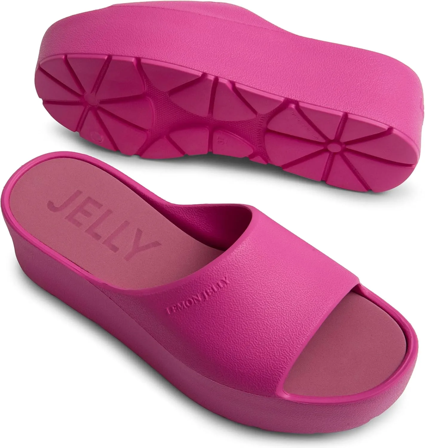 Lemon Jelly Women's Sunny Platform Sandals - Cute Water-Friendly Comfort Wedges for the Beach or Casual Wear - Super Lightweight Slip-On Flip Flops for Ladies