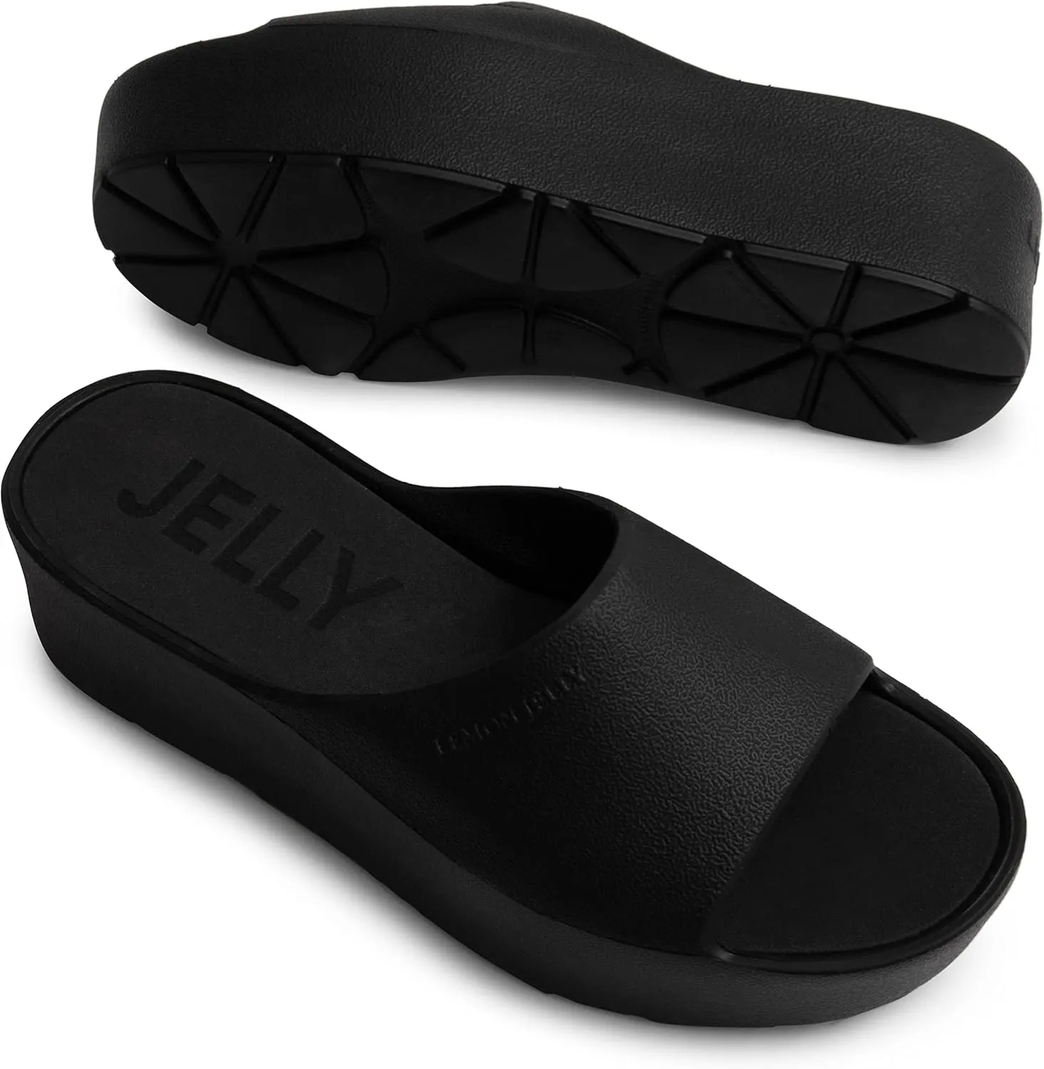 Lemon Jelly Women's Sunny Platform Sandals - Cute Water-Friendly Comfort Wedges for the Beach or Casual Wear - Super Lightweight Slip-On Flip Flops for Ladies