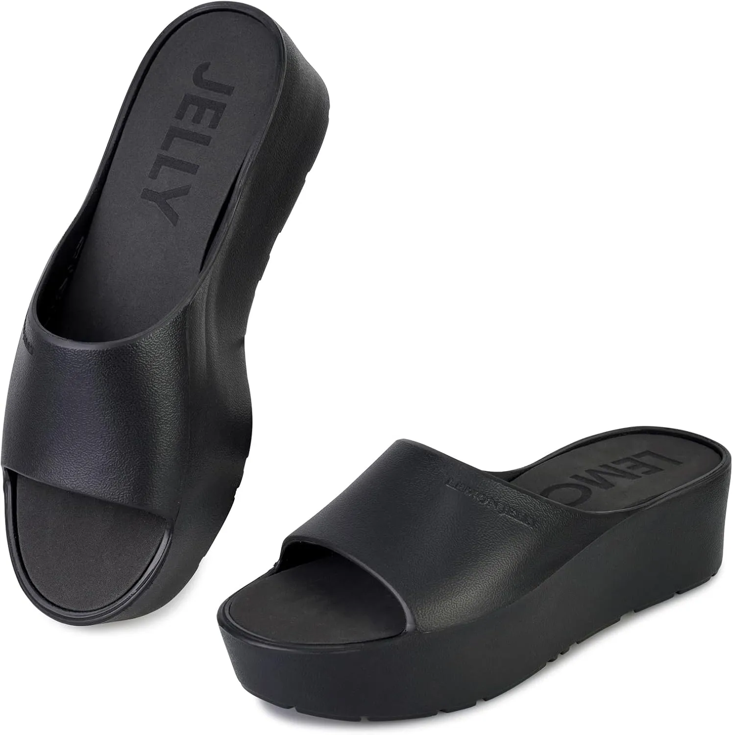 Lemon Jelly Women's Sunny Platform Sandals - Cute Water-Friendly Comfort Wedges for the Beach or Casual Wear - Super Lightweight Slip-On Flip Flops for Ladies