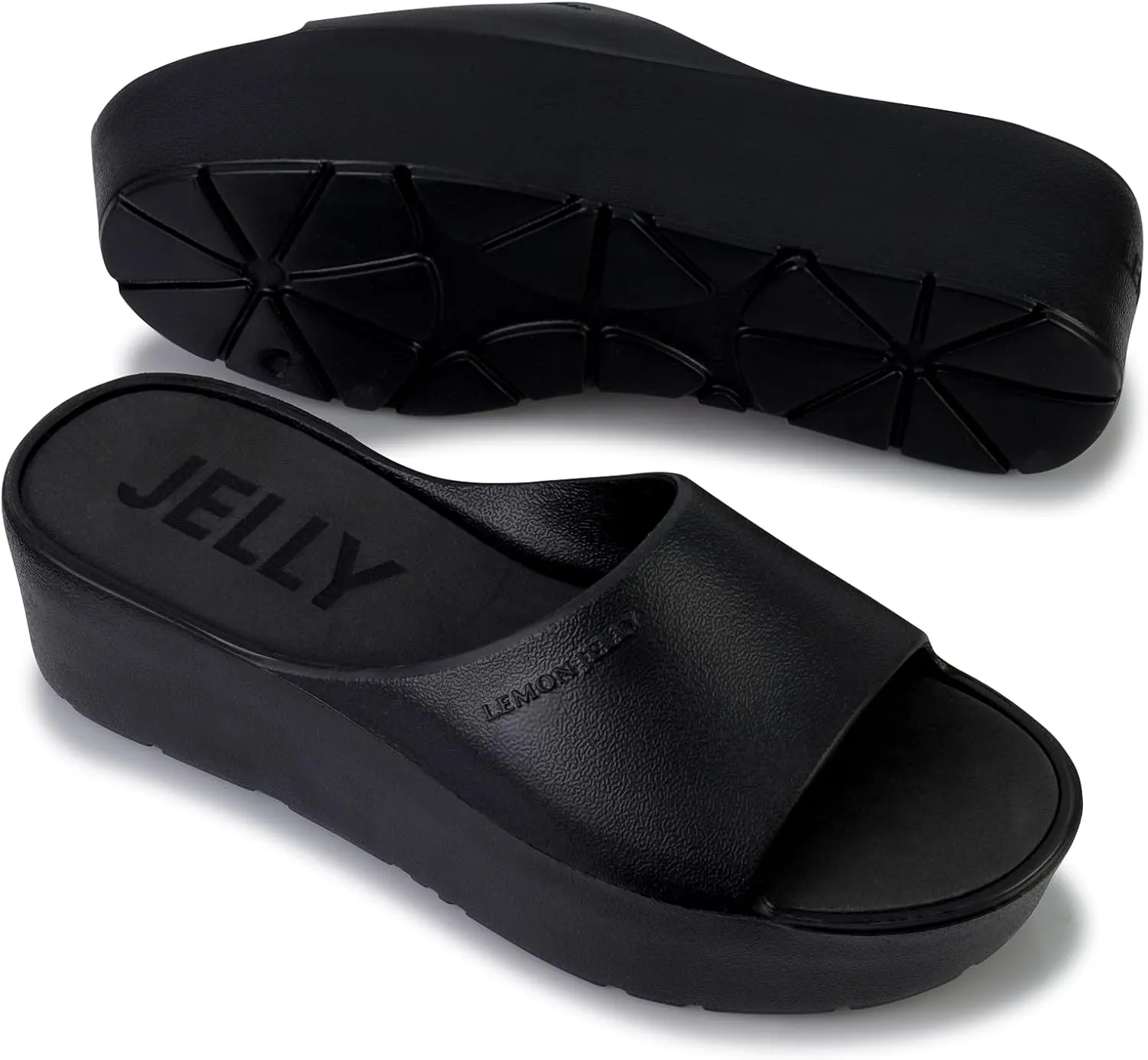 Lemon Jelly Women's Sunny Platform Sandals - Cute Water-Friendly Comfort Wedges for the Beach or Casual Wear - Super Lightweight Slip-On Flip Flops for Ladies