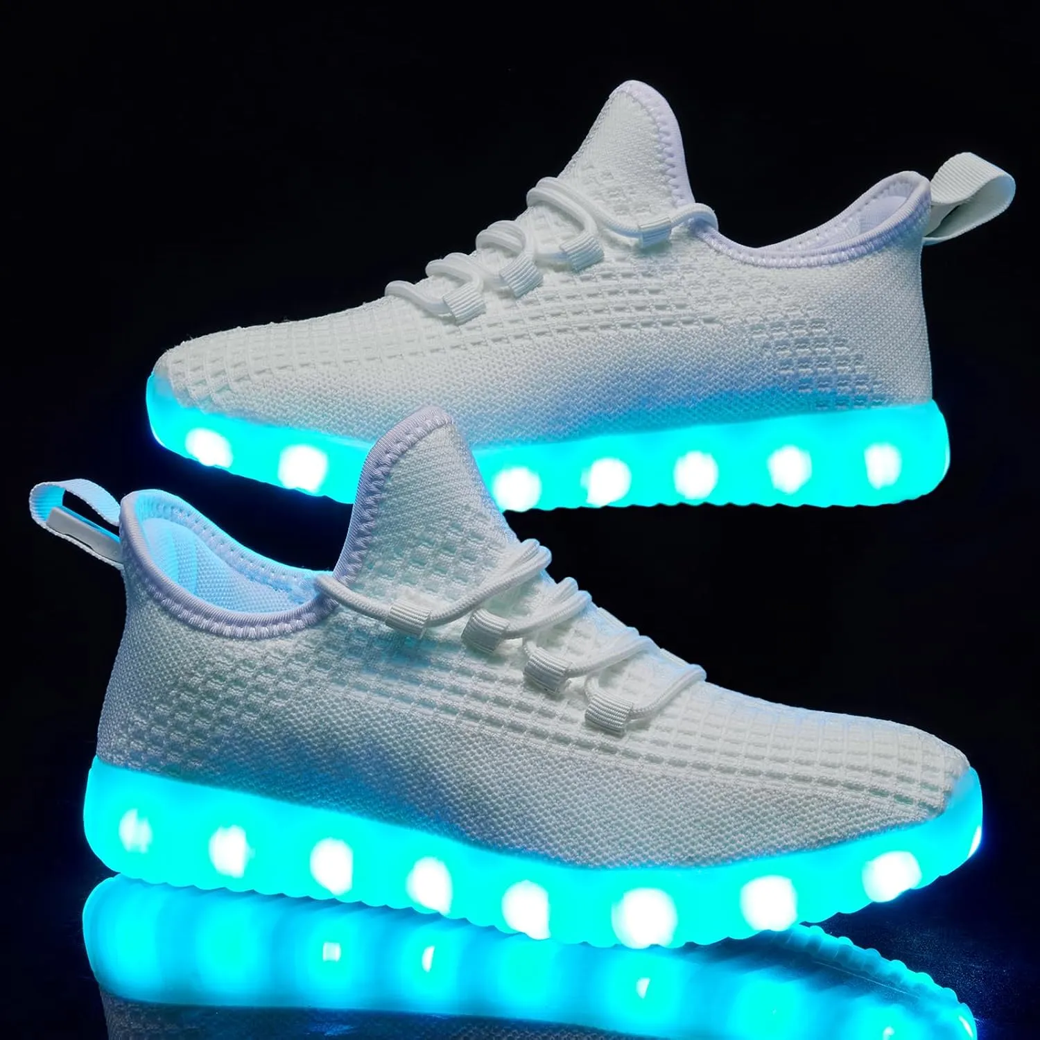 Light Up Shoes for Women Men, Unisex USB Charging LED Shoes Adult Halloween Mesh Upper Glowing Luminous Trainers Dancing Flashing Sneakers