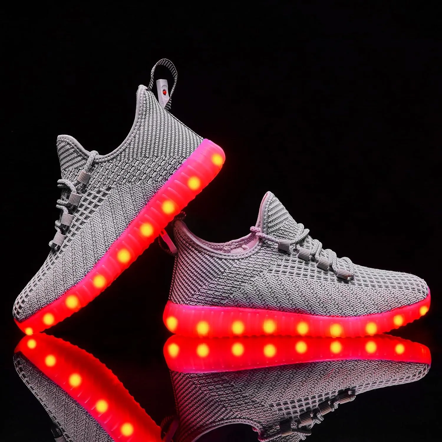 Light Up Shoes for Women Men, Unisex USB Charging LED Shoes Adult Halloween Mesh Upper Glowing Luminous Trainers Dancing Flashing Sneakers