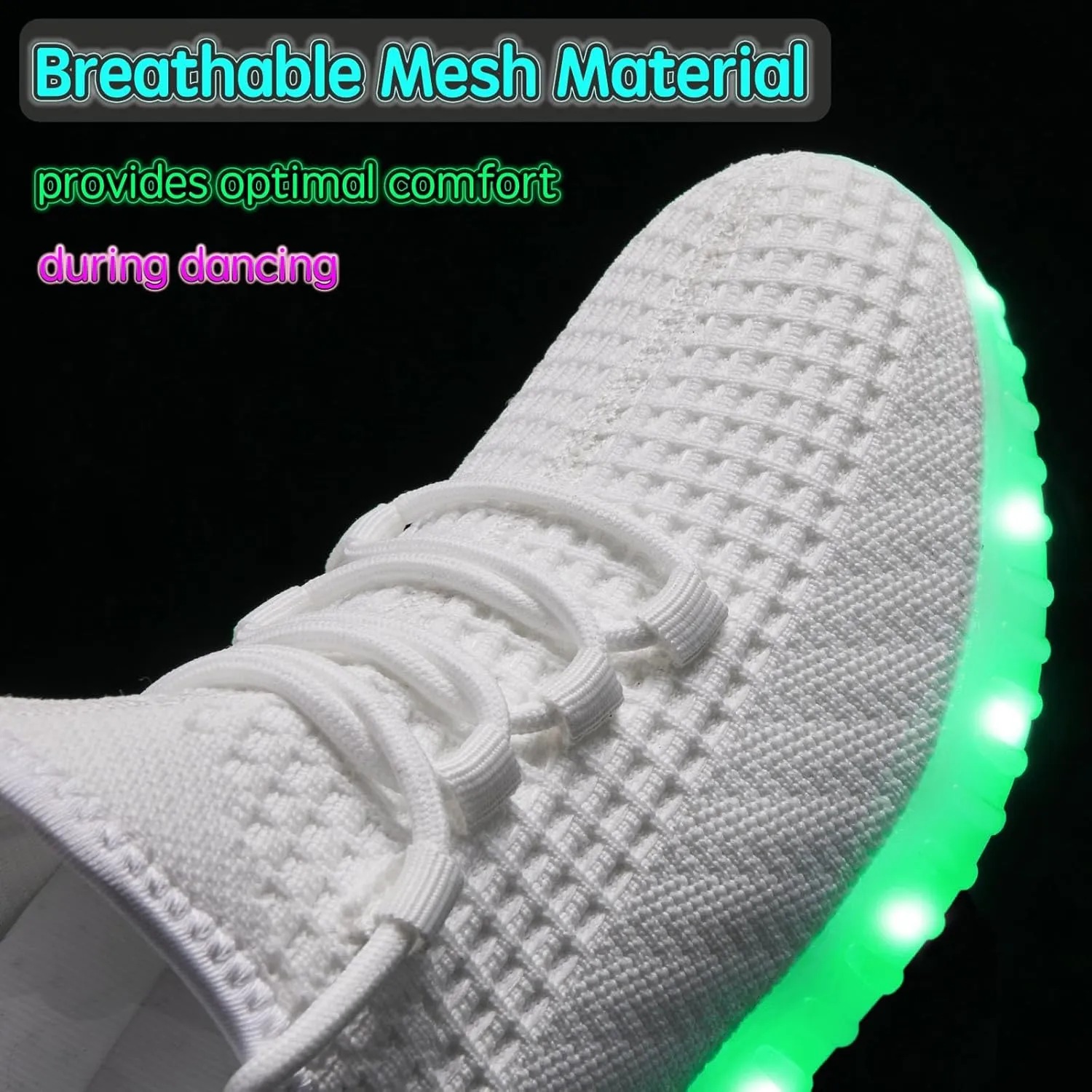Light Up Shoes for Women Men, Unisex USB Charging LED Shoes Adult Halloween Mesh Upper Glowing Luminous Trainers Dancing Flashing Sneakers