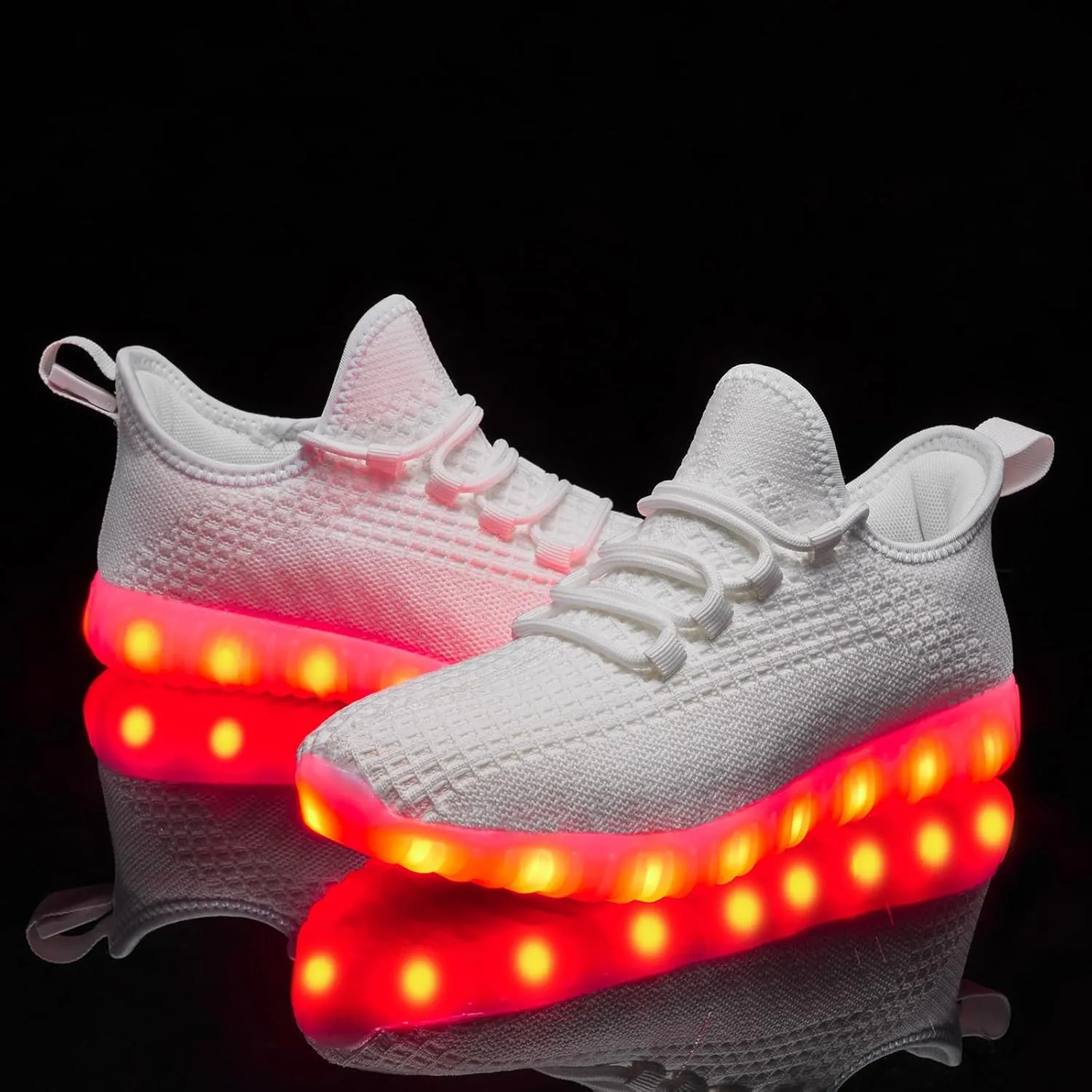 Light Up Shoes for Women Men, Unisex USB Charging LED Shoes Adult Halloween Mesh Upper Glowing Luminous Trainers Dancing Flashing Sneakers