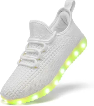 Light Up Shoes for Women Men, Unisex USB Charging LED Shoes Adult Halloween Mesh Upper Glowing Luminous Trainers Dancing Flashing Sneakers