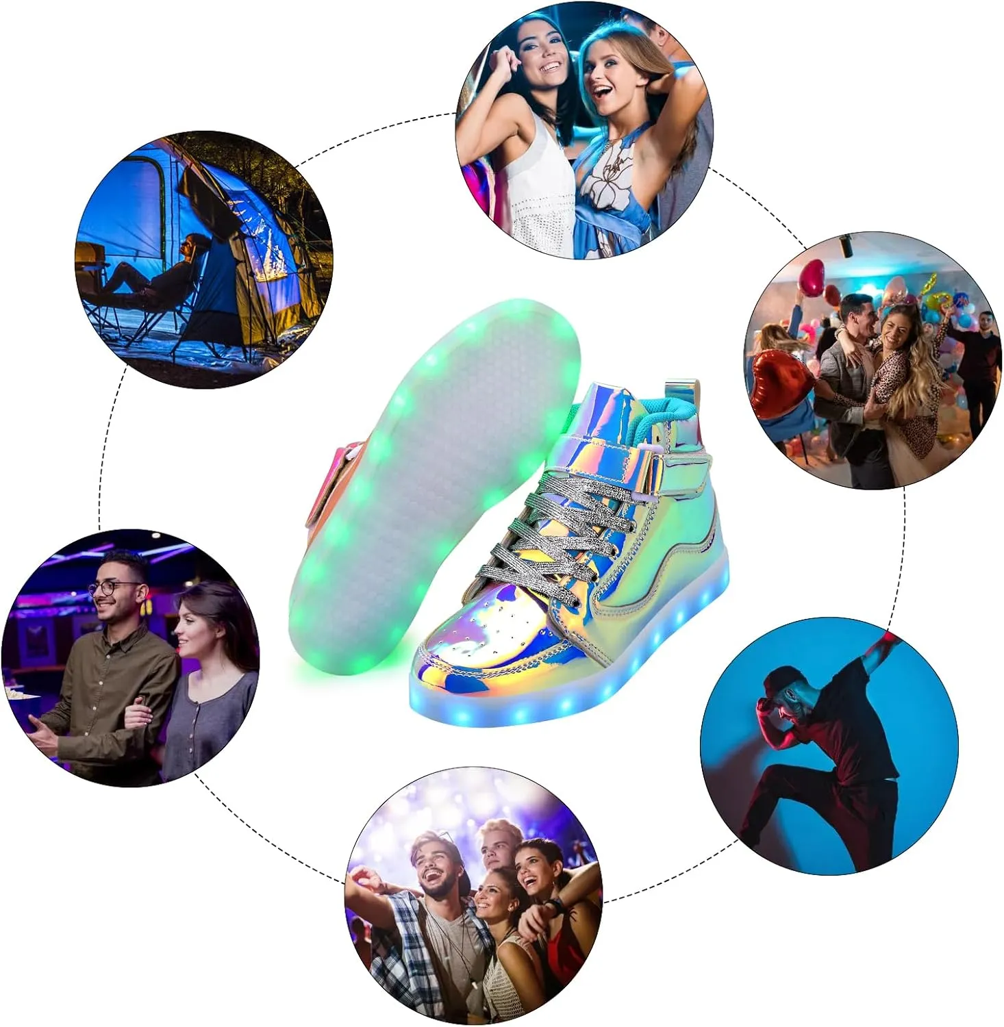 Light Up Shoes Men Women LED Shoes USB Charging Adult High Top LED Sneakers Glow in The Dark Footwear for Dancing Party Festivals Festivals