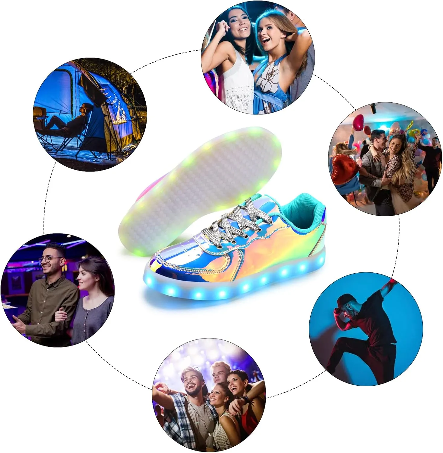 Light Up Shoes Men Women LED Shoes USB Charging Adult High Top LED Sneakers Glow in The Dark Footwear for Dancing Party Festivals Festivals