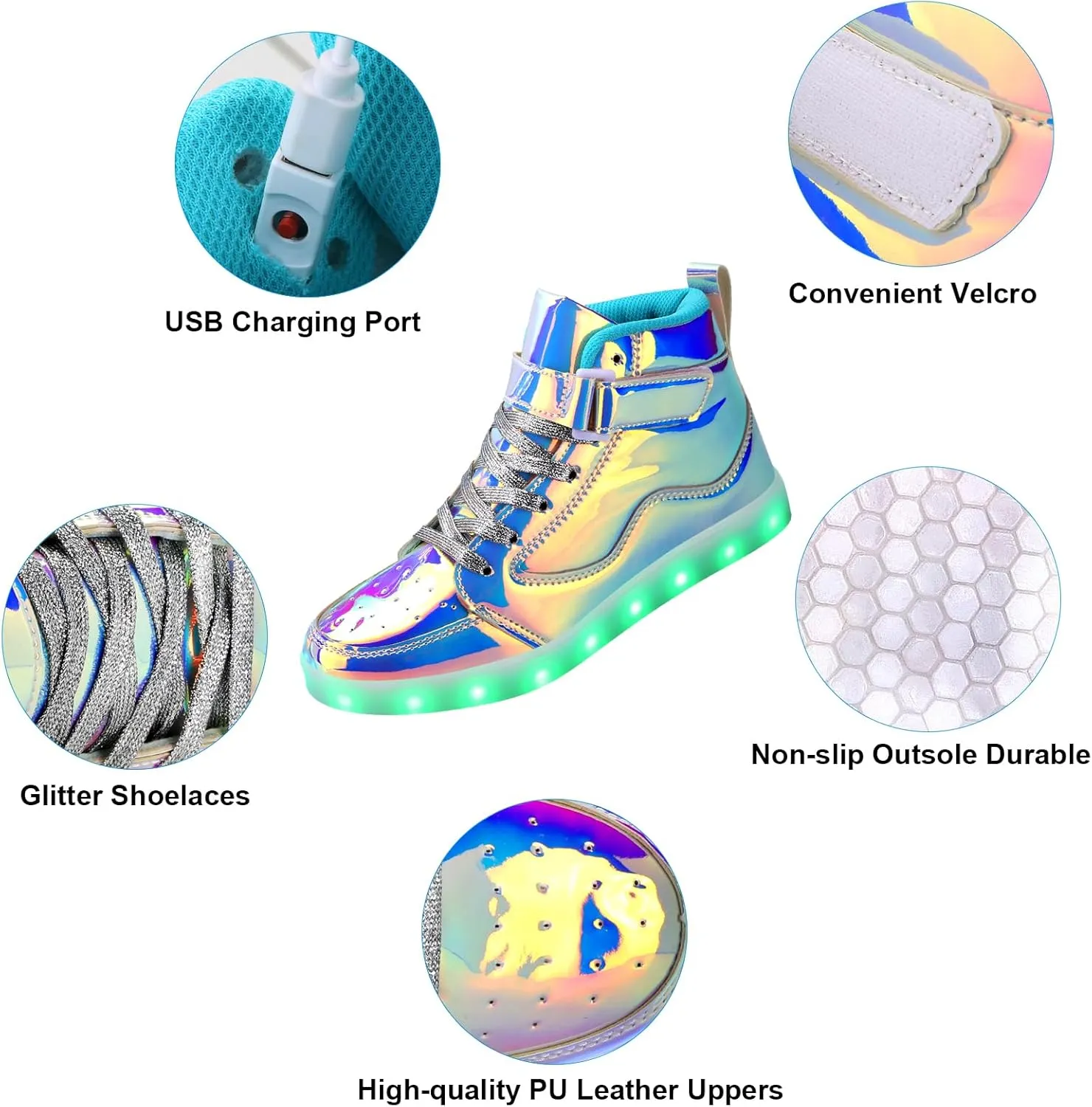 Light Up Shoes Men Women LED Shoes USB Charging Adult High Top LED Sneakers Glow in The Dark Footwear for Dancing Party Festivals Festivals