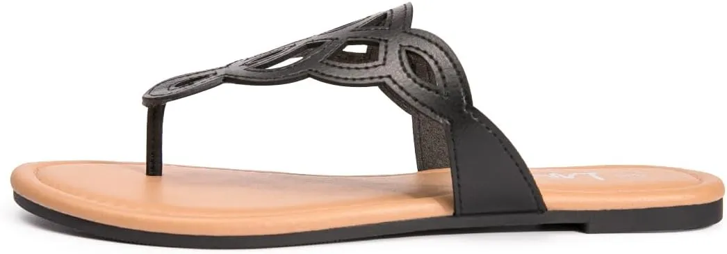 LM Women's Thong Sandals T-Strap Sandals Slip On Flat Sandals Flip Flop Casual Summer Slide Sandals