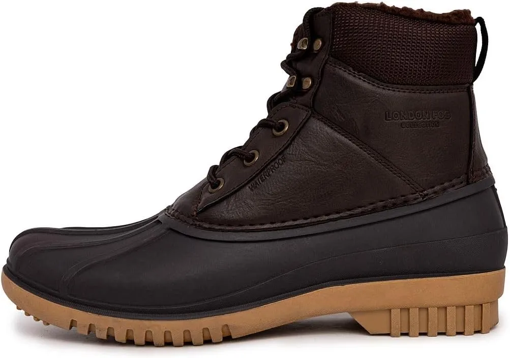 LONDON FOG Aspen Winter Boots for Men Waterproof Snow - Insulated Duck Mens Snow Boots or Rain Boots, Black Tan or Brown, Size 7 to 15 Medium and Extra Wide Widths