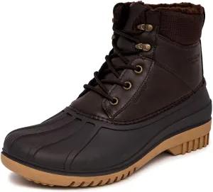 LONDON FOG Aspen Winter Boots for Men Waterproof Snow - Insulated Duck Mens Snow Boots or Rain Boots, Black Tan or Brown, Size 7 to 15 Medium and Extra Wide Widths