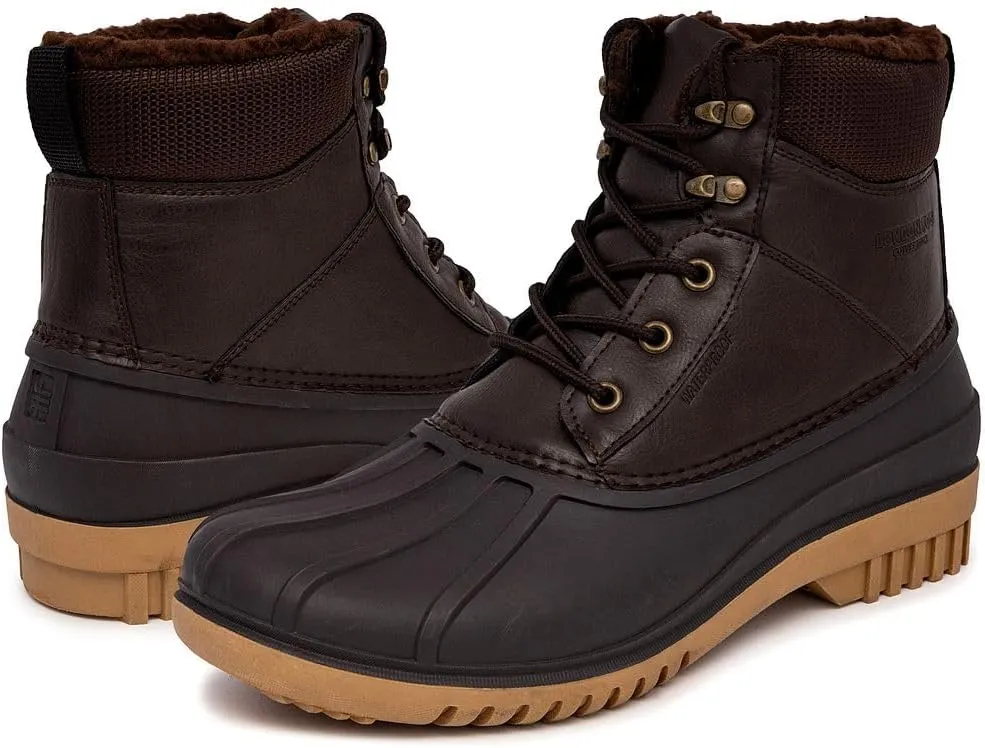 LONDON FOG Aspen Winter Boots for Men Waterproof Snow - Insulated Duck Mens Snow Boots or Rain Boots, Black Tan or Brown, Size 7 to 15 Medium and Extra Wide Widths