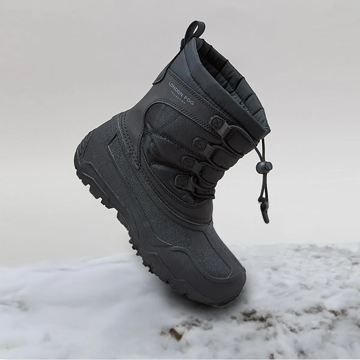 LONDON FOG Kenji Snow Boots for Kids - Insulated Waterproof Winter Girls and Boys Snow Boots Size Little Kid and Big Kid 11 to 7 Kids Winter Boots for Boy or Girl