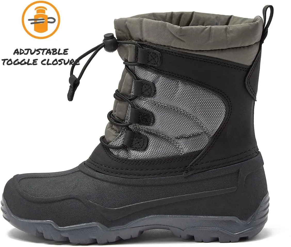 LONDON FOG Kenji Snow Boots for Kids - Insulated Waterproof Winter Girls and Boys Snow Boots Size Little Kid and Big Kid 11 to 7 Kids Winter Boots for Boy or Girl